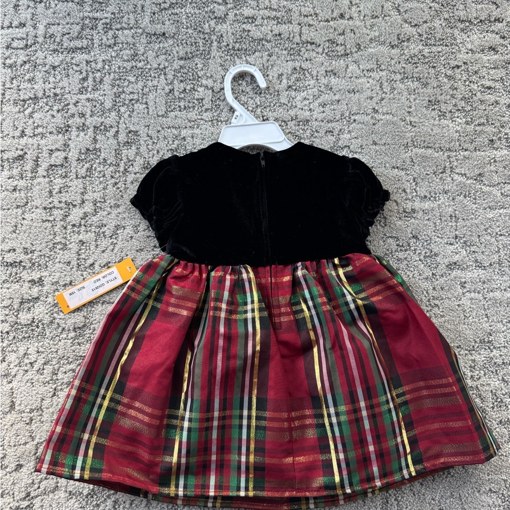 Plaid Velvet Holiday Dress (Size 18 Months) NWT - Picture 2 of 3
